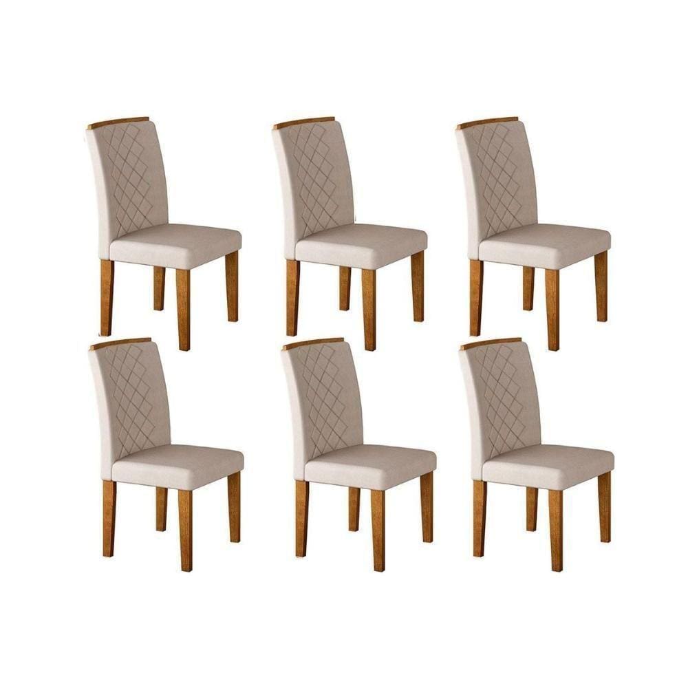 Cadeira Sala De Jantar Jade Kit 6 Un Imbuia/Veludo Creme - Rufato