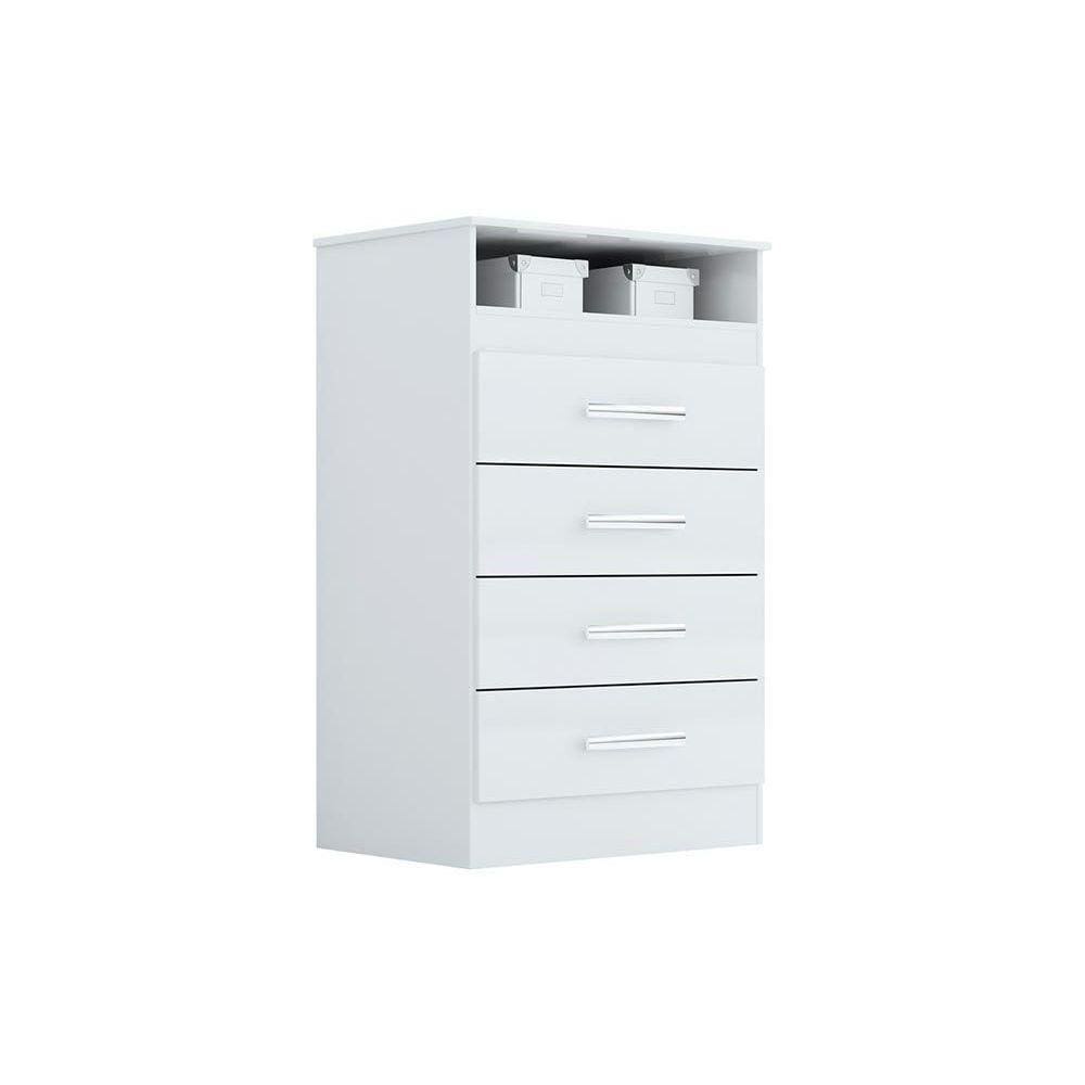 Cômoda Casal Jéssica C/ 1 Nicho E 4 Gavetas Branco - Acp