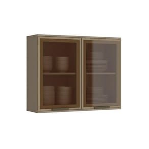 Armário Aéreo P/ Cozinha Connect 2 Portas C/vidro 80cm Duna - Henn