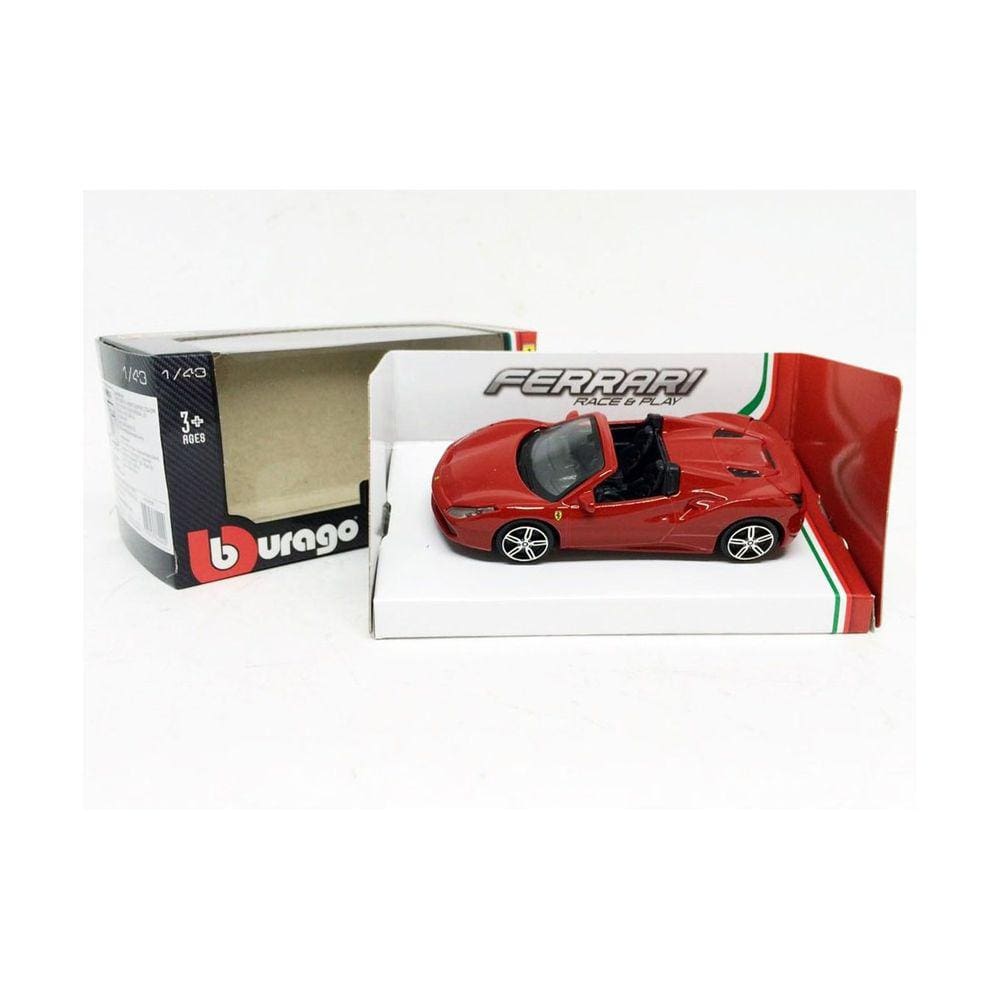 Miniatura Ferrari 488 Spider - Race E Play - Vermelho - 1:43