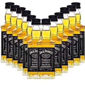 Kit 12 Padrinhos Casamento Mini Whisky Jack Daniels 50Ml