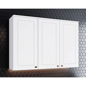 Armário Aéreo P/ Cozinha Americana C/ 3 Portas 120cm Branco - Henn