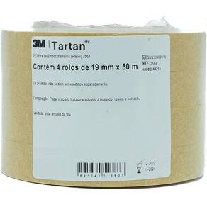 Kit 4 Fita de Empacotamento 3M Tartan 2564 19MM X 50M