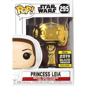 POP! Funko Star Wars Celebration (Gold Chrome) Princesa Leia #295 - 2019 Star Wars Galactic Convention Exclusive