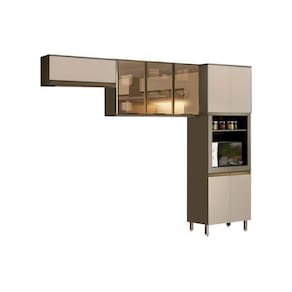 Kit De Cozinha Modulada 3 Peças Connect (2 Armários + 1 Paneleiro) Cpt16 Duna/cristal - Henn