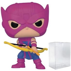 Marvel: Avengers - Clássico Hawkeye (Exclusivo PX Previews) Funko Pop! Boneco de vinil (fornecido com capa protetora compatível com Pop Box)