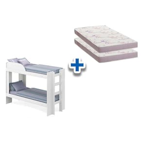 Colchão Physical Ortobom (2Un) + Beliche Bia Branco