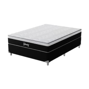 Cama Box Viúvo 128x188x56cm Gemini Montreal Preto/Branco