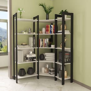 Estante de Canto Haia 15 Prateleiras Yescasa Preto/Branco