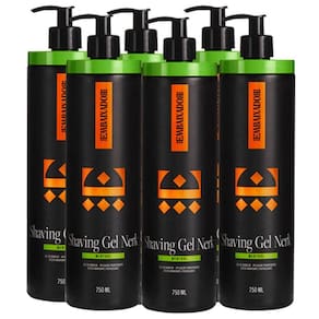 Kit 6 Shaving Gel De Barbear Nerk Menthol Embaixador 750Ml