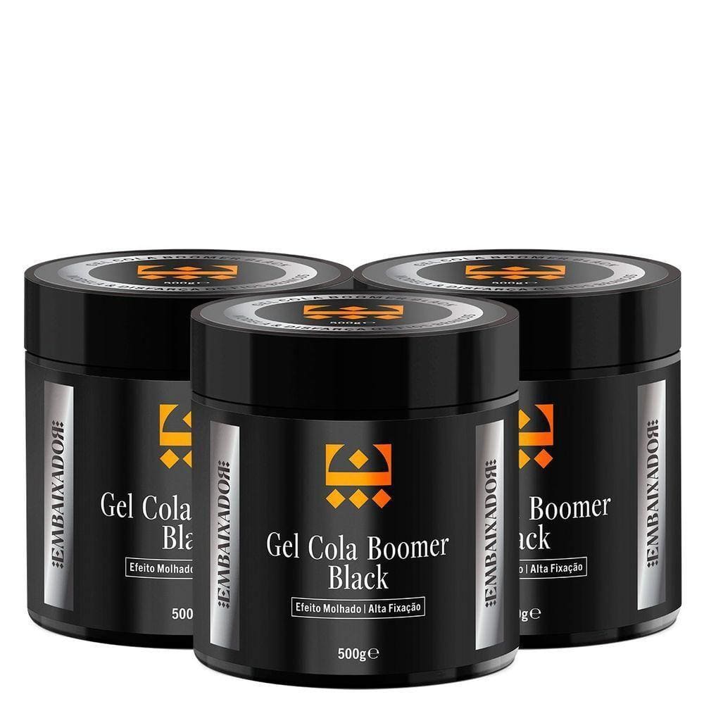 Kit 03 Gel Cola Boomer Black Embaixador 500G