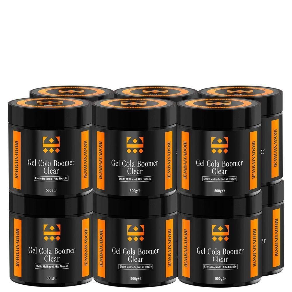 Kit 12 Gel Cola Boomer Clear Embaixador 500G