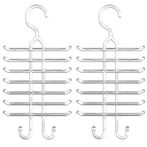 imagem-Kit 2 Cabides para Gravatas Cintos Suporte Organizador de Closets Armários Cristal