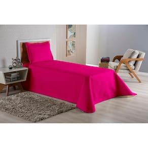 Colcha Cobre Leito Solteiro 2 pç Dubai Liso Matelado Pink