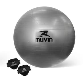 Kit Bola de Pilates - 75cm + Luvas Musculação em EVA