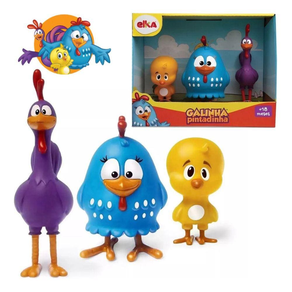 Familia Galinha Pintadinha Brinquedo Para Bebê Macio Atóxico Maleável