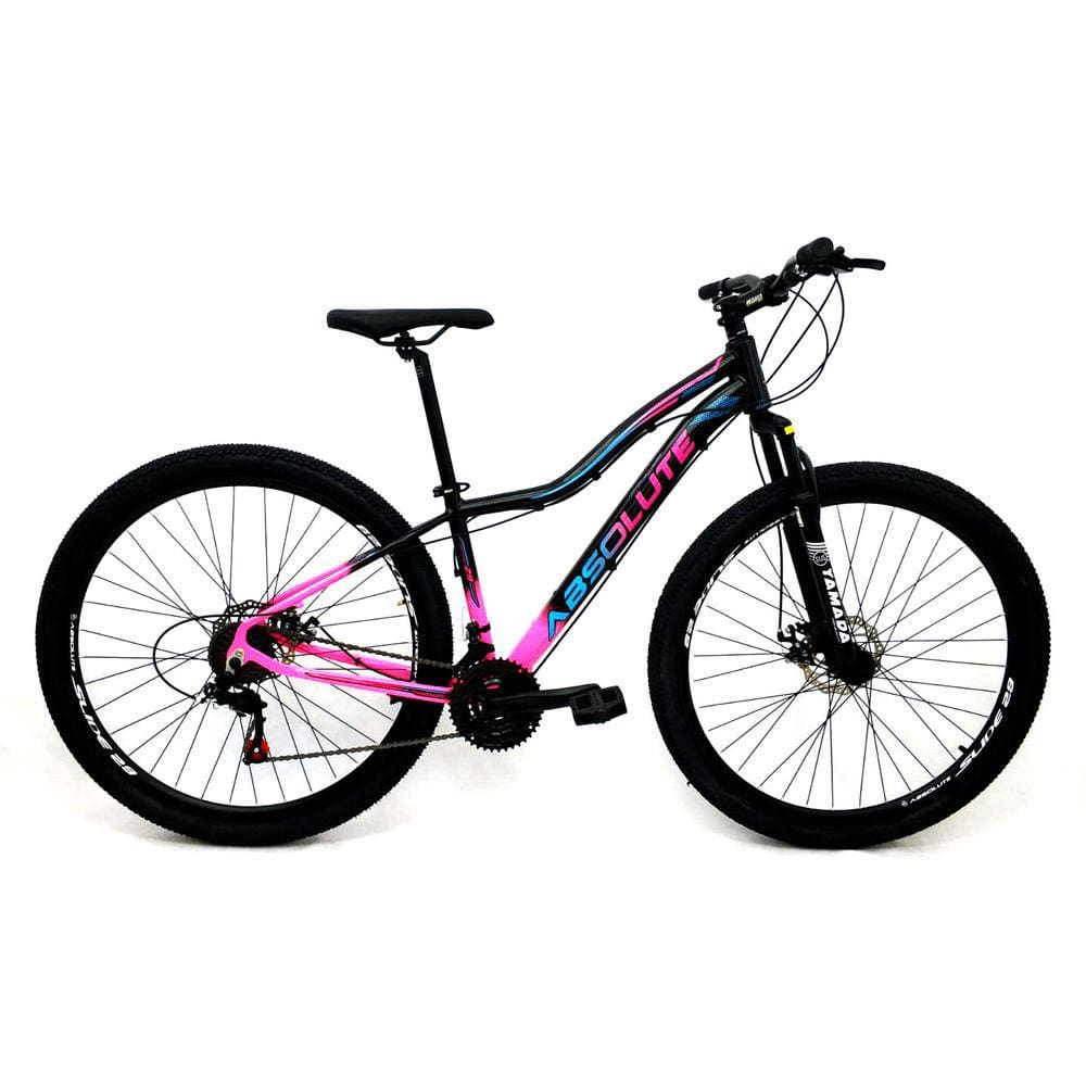 Bicicleta Absolute Hera Aro 29 Quadro 15 Preto/Rosa 21V .