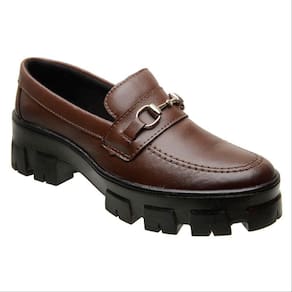 Mocassim M&D Store Sola Macia Tratorada Costura Aparente