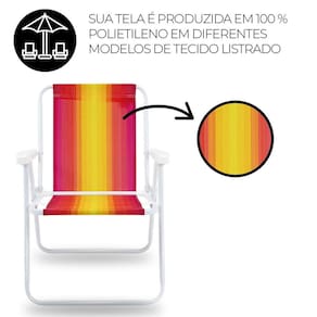 Tela De Reposição P/Cadeira Alta Mor Amarelo e Vermelho 2200