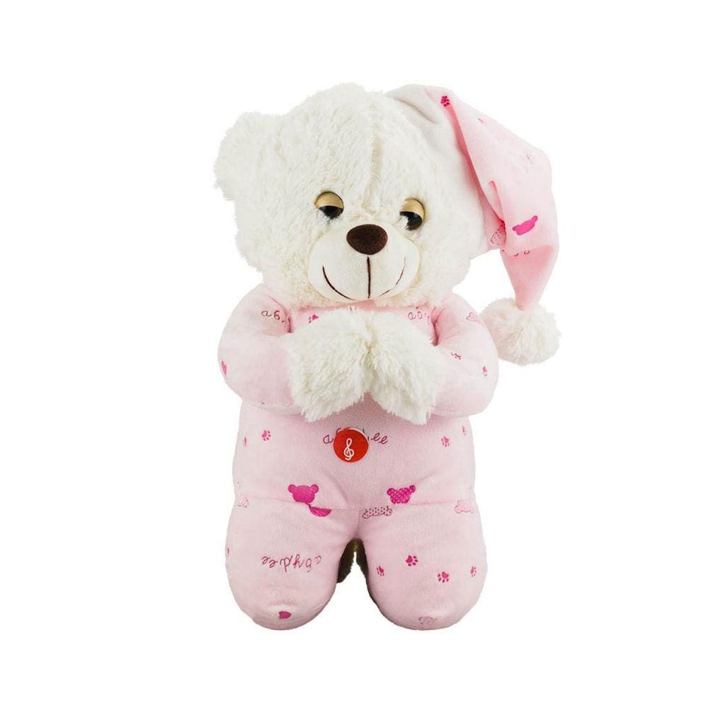Urso Pijama Rosa Reza 36Cm - Pelúcia