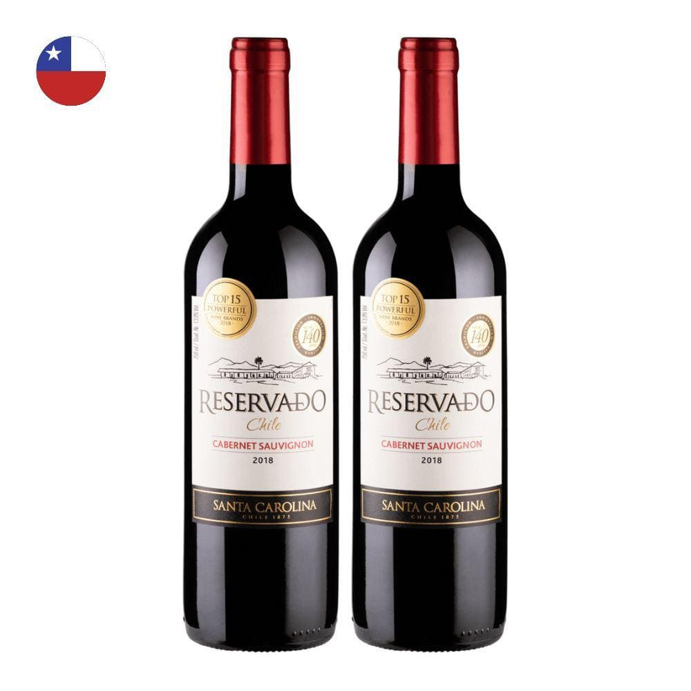 Kit 2 Vinhos Santa Carolina Reservado Cabernet Sauvignon Tinto Chile 750ml