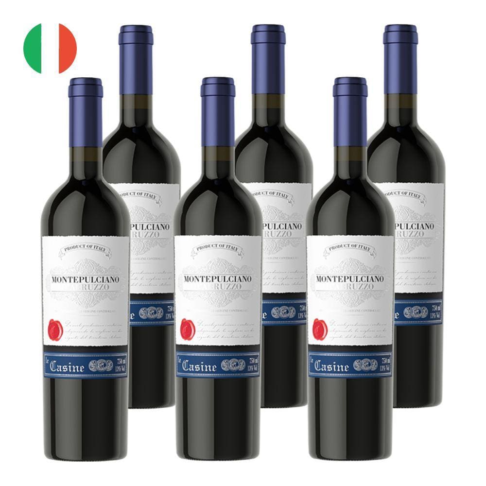 Kit 6 Vinhos Le Casine Montepulciano D`abruzzo Tinto Itália 750ml