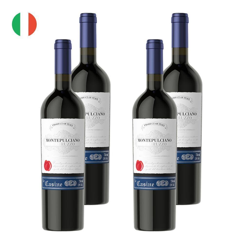 Kit 4 Vinhos Le Casine Montepulciano D`abruzzo Tinto Itália 750ml