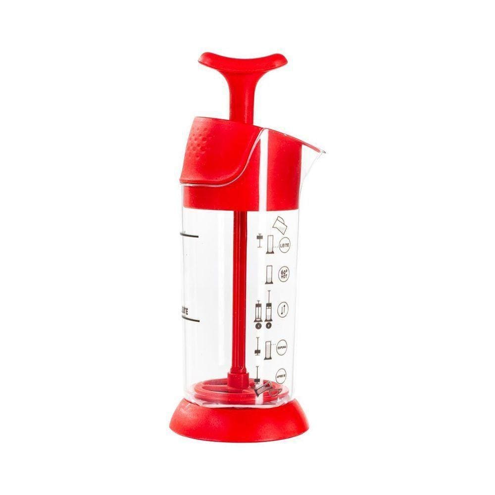 Espumador De Leite Cremeira 200ml - Pressca Vermelho