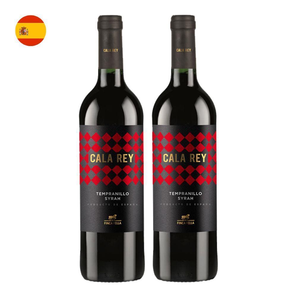 Kit 2 Vinhos Cala Rey Tempranillo/Syrah Tinto Espanha 750ml