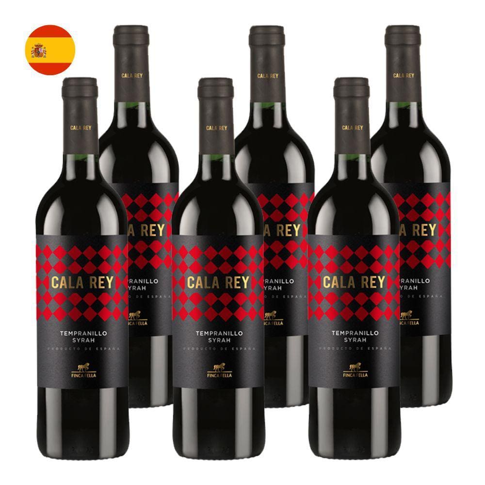 Kit 6 Vinhos Cala Rey Tempranillo/Syrah Tinto Espanha 750ml