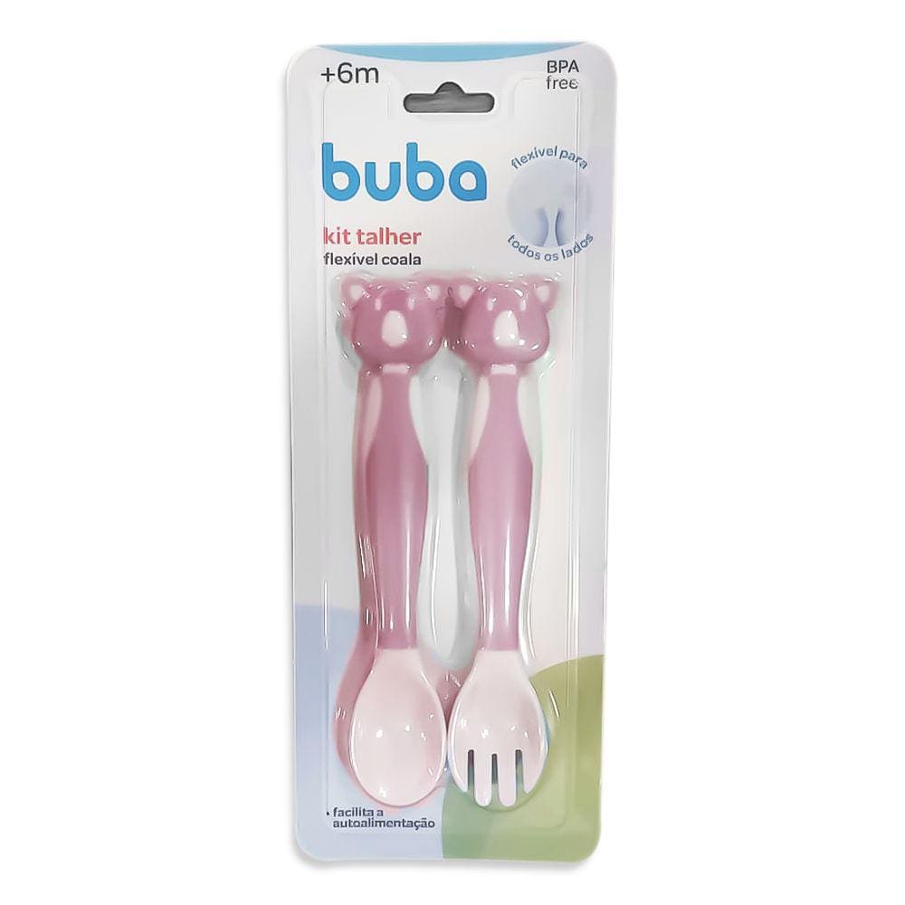 Kit Talher Flexível Coala Rosa 16237 - Buba