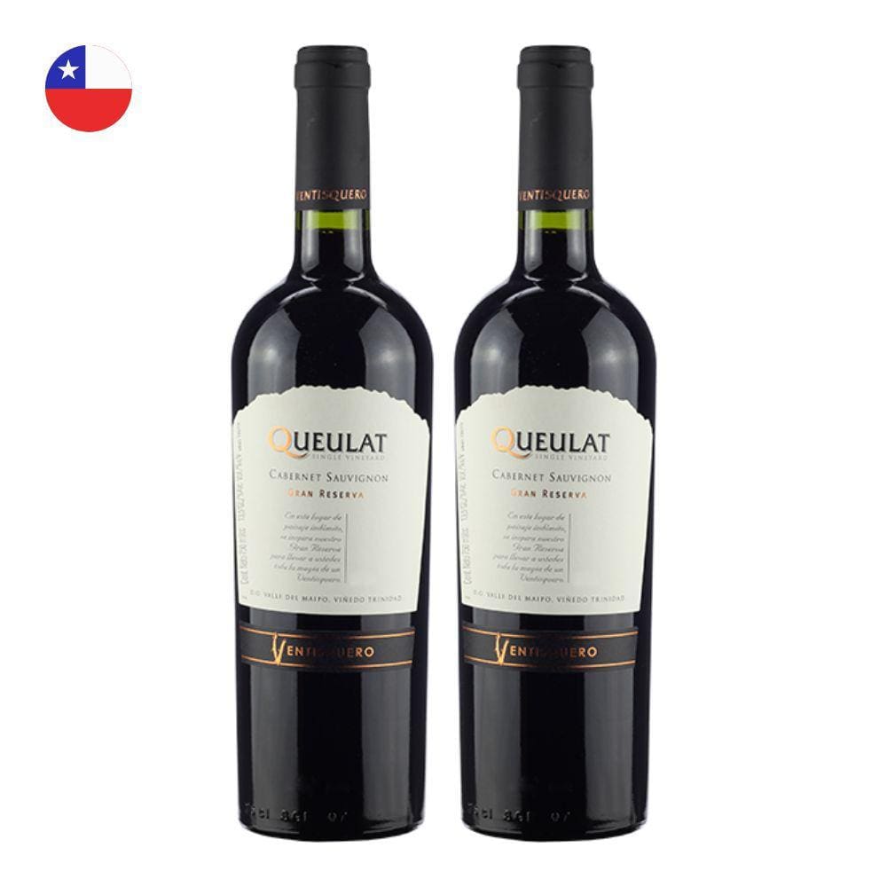 Kit 2 Vinhos Ventisquero Queulat Gran Reserva Cabernet Sauvignon Tinto Chile 750ml