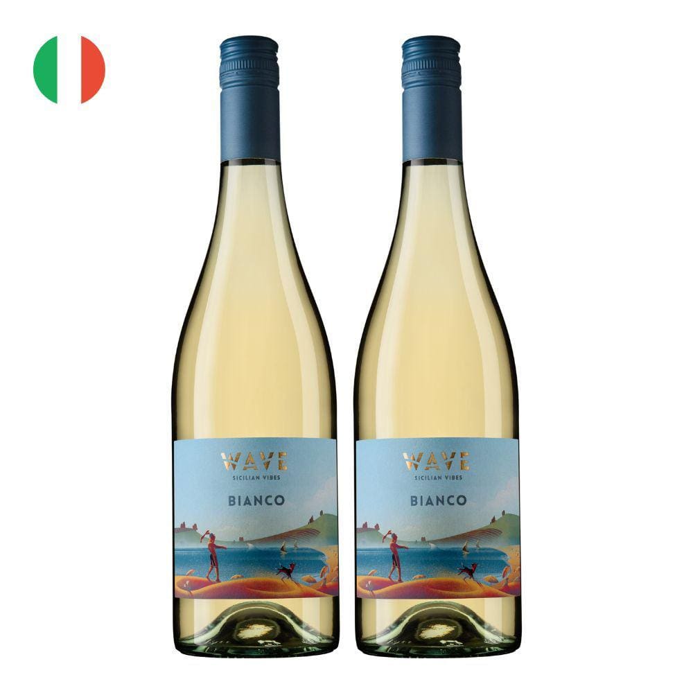 Kit 2 Vinhos Settesoli Wave Bianco Branco Itália 750ml