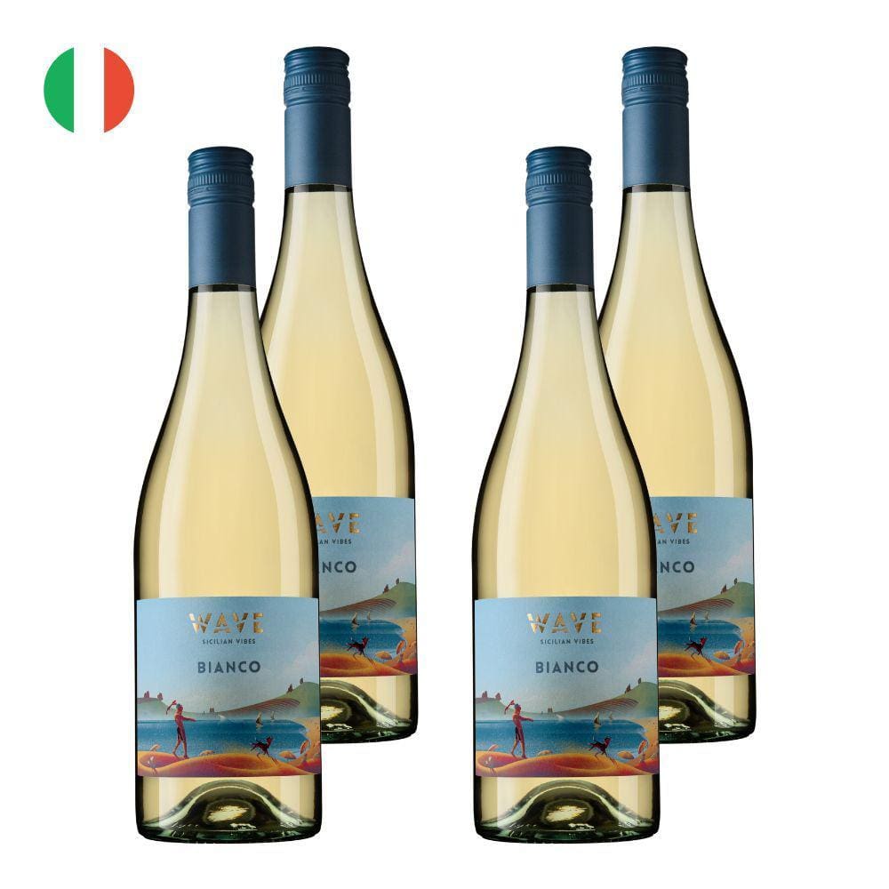 Kit 4 Vinhos Settesoli Wave Bianco Branco Itália 750ml