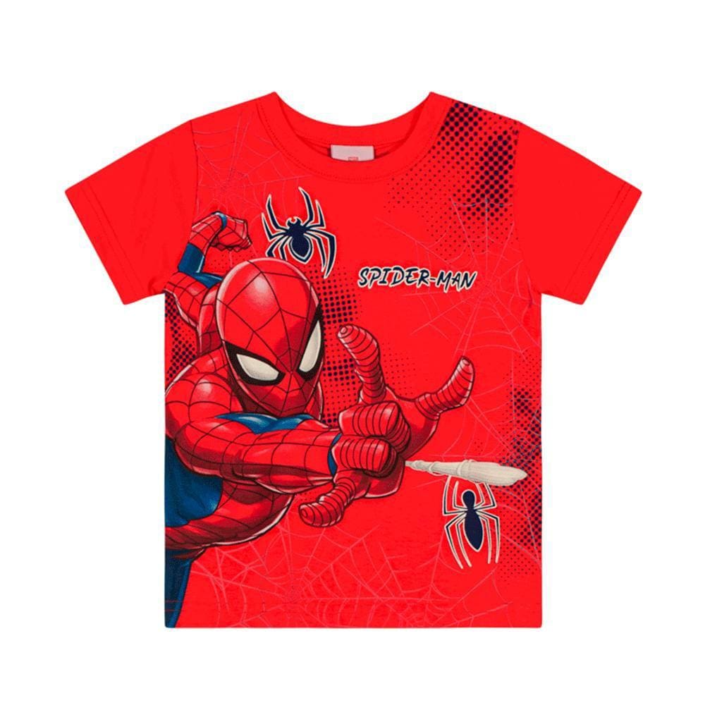 Camiseta Infantil Masculina Manga Curta Homem Aranha Ref:25609 1/3