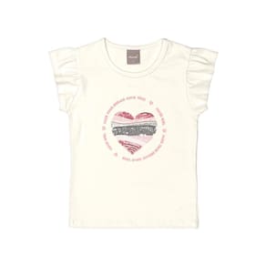 Blusa Infantil Manga Curta Estampado Coração Mundi Ref:25860 4/10