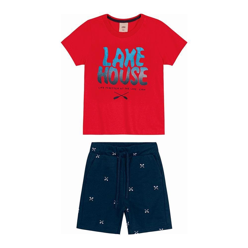 Conjunto Infantil Masculino Camiseta Manga Curta E Bermuda Moletom Carinhoso Ref:1000108927 4/8