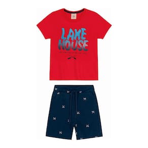 Conjunto Infantil Masculino Camiseta Manga Curta E Bermuda Moletom Carinhoso Ref:1000108927 4/8