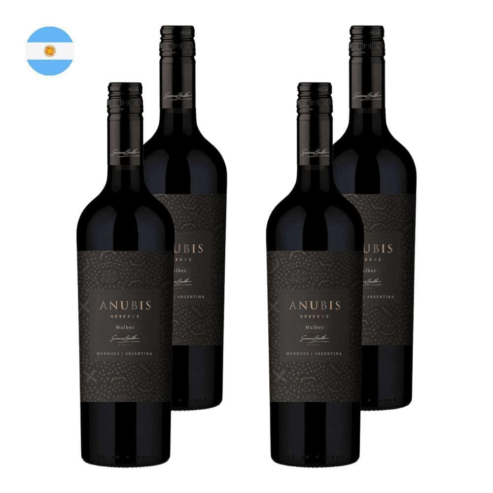 Kit 4 Vinhos Anubis Reserva Malbec Tinto Argentina 750ml