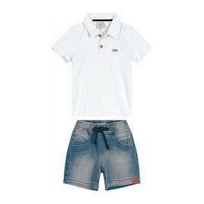 Conjunto Infantil Masculino Camisa Polo E Bermuda Jeans Carinhoso Ref:1000108933 1/3
