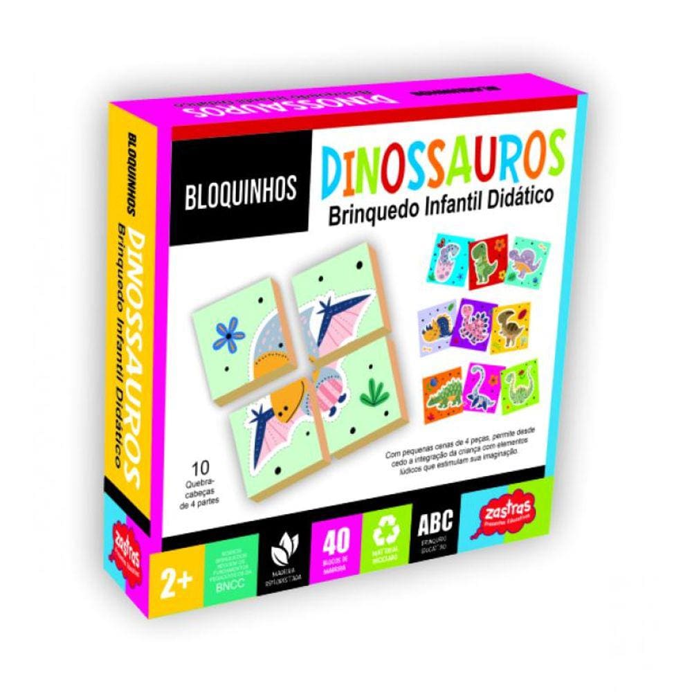 Quebra-Cabeça Zastras Brinquedos Dinossauros 3D