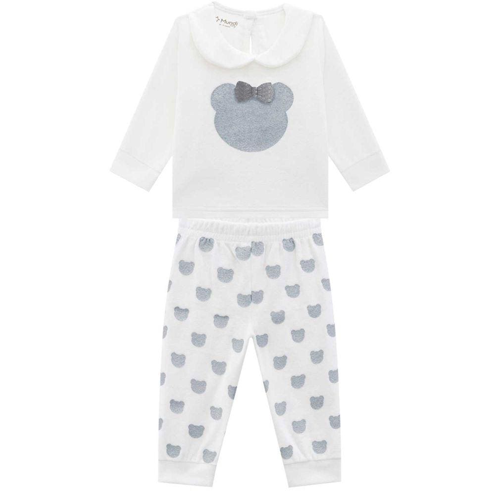 Conjunto Infantil Manga Longa Plush Estampado Feminino Mundi Ref: 54268 P/G