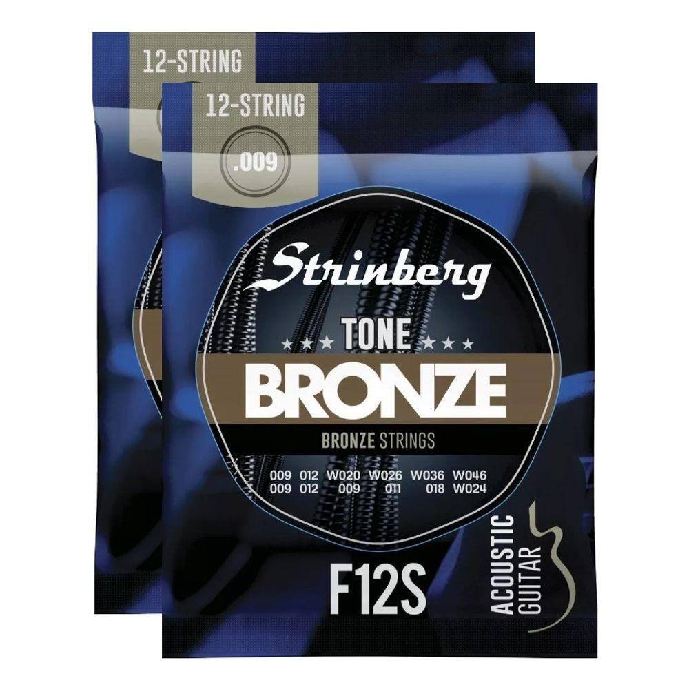 Kit 2 Encordoamento Strinberg Para Violão F12S - 12 Cordas