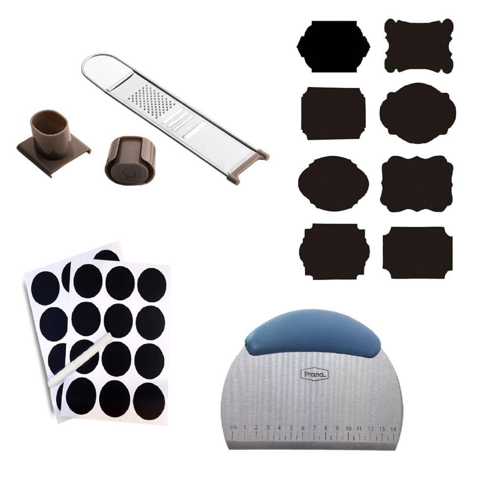 Conjunto Espátula Raspadora Adesivos Validade Caneta Ralador