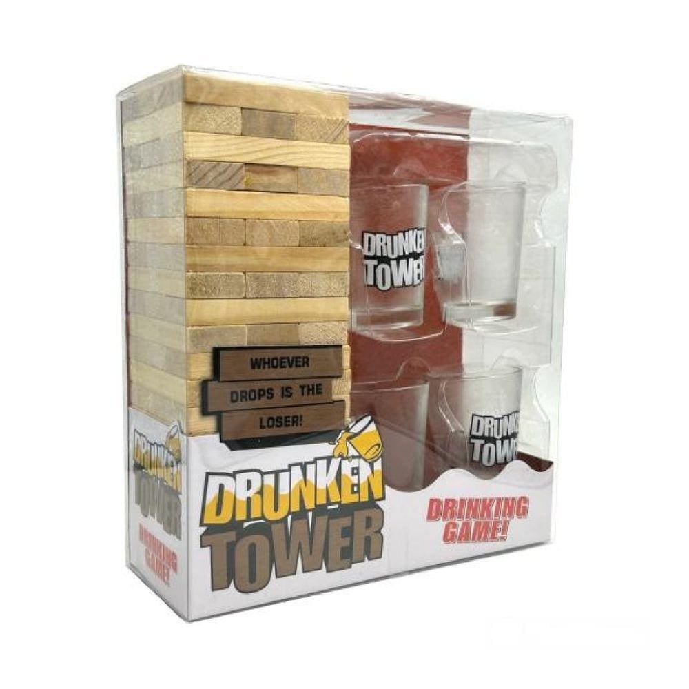 Jogo Torre de Equilíbrio Drinking Tower + 4 Copos Shot Drink