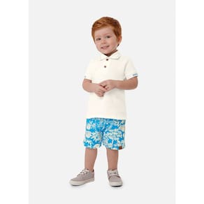 Conjunto Infantil Masculino Camisa Polo E Bermuda Moletom Carinhoso Ref:1000108942 1/3