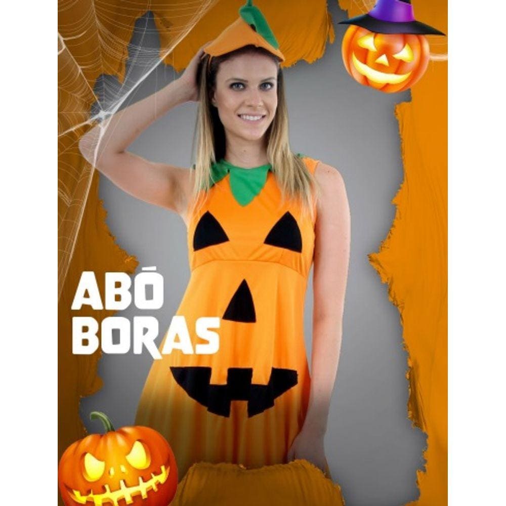 Fantasia Halloween Abóbora Feminina Adulto Vestido | Casas Bahia