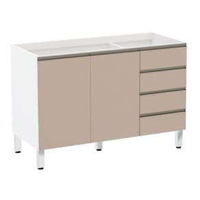 Balcão De Pia Sem Tamp 120cm Branco Com Connect