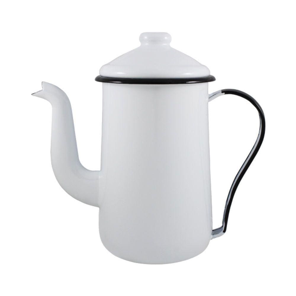 Bule Tradicional Esmaltado Branco Ewel