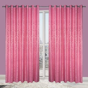 Cortina Ferrara Izaltex Chelsea Rosa com Ilhós Cromado 400x230cm